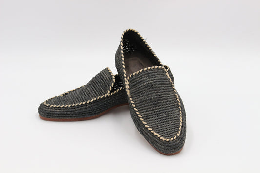 Moroccan Raffia shoes for men, Raffia shoes for men, loafer raffia for men, gift for him, handmade raffia shoes, oxford raffia mules for men