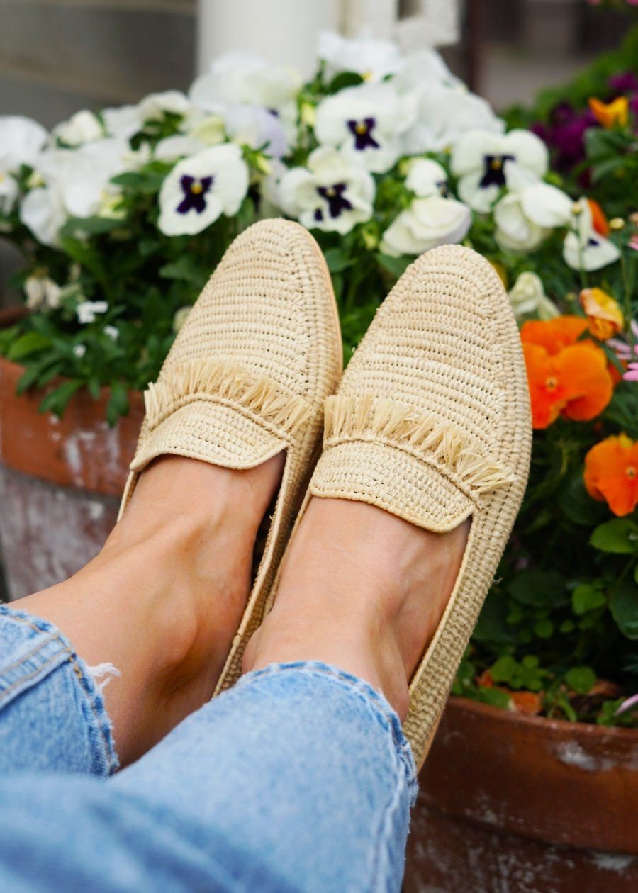 Moroccan raffia shoes women, Raffia Mocasins shoes, Raffia shoes for women, loafer shoes raffia, handmade raffia shoes, raffia mules women
