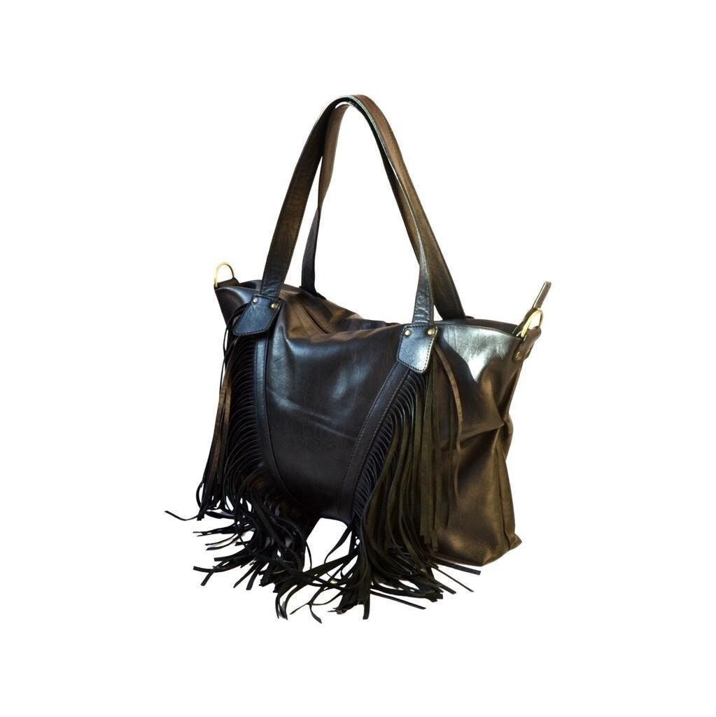 Black Fringe western purse, black Leather Fringe purse, Moroccan black Fringed tote bag, black Boho cowgirl bag, black fringr boho crossbody