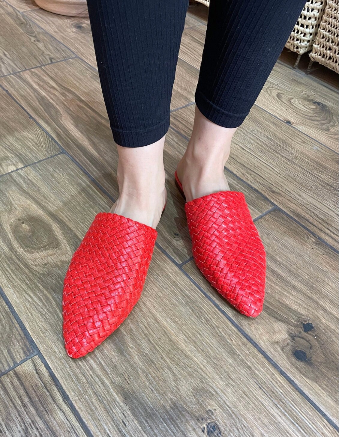 Silver leather BaBouche, Leather Mules women, Moroccan Genuine Leather Babouche, Premium Handmade BaBouche, braided leather Slippers woman