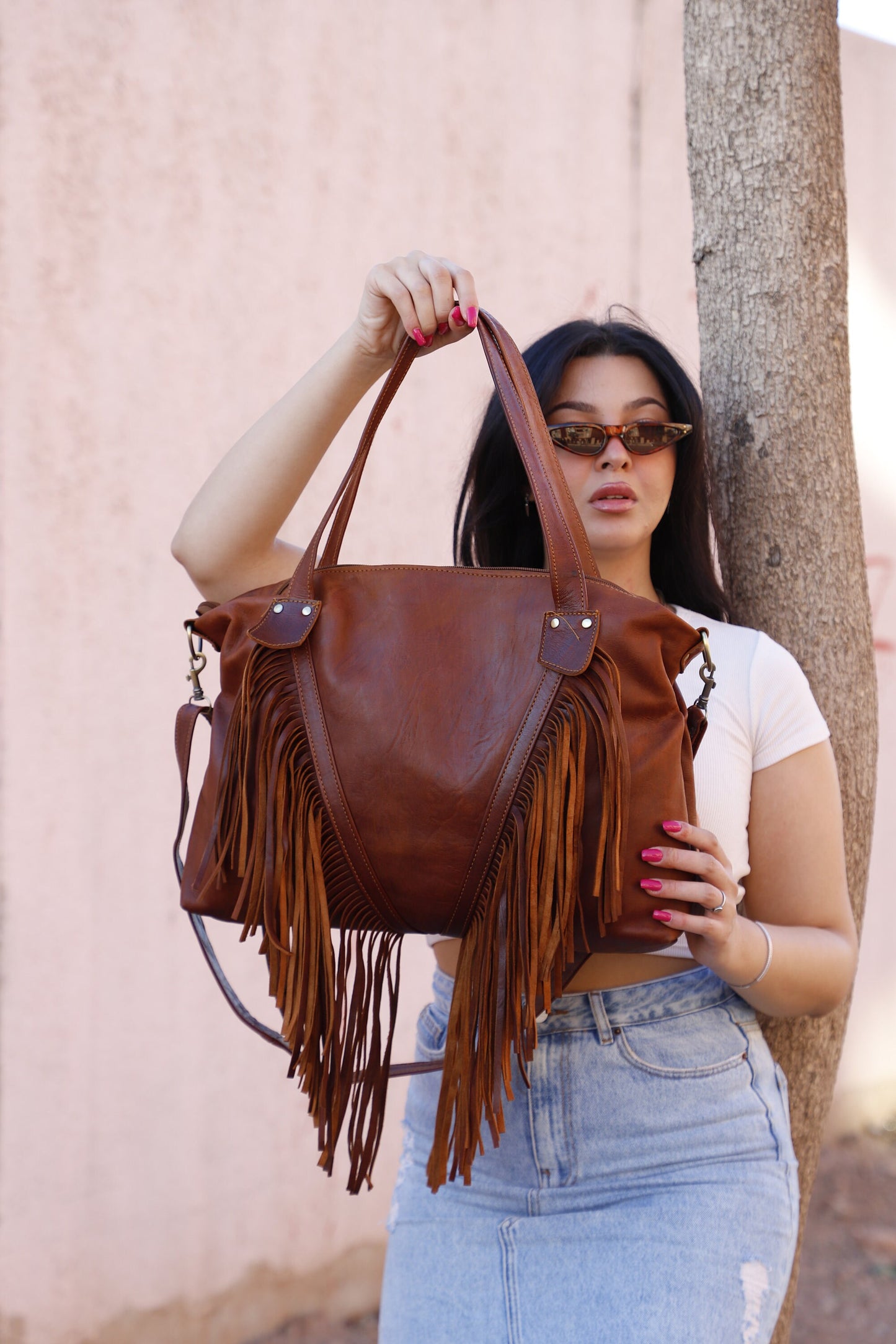 Moroccan Fringed tote bag, Fringe western purse, Leather Fringe Bag, Boho cowgirl bag, fringed boho crossbody, leather handbag with fringe