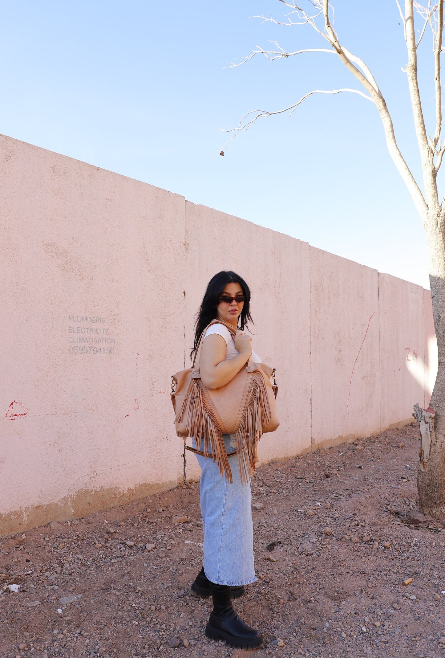 Moroccan Fringed tote bag, Fringe western purse, Leather Fringe Bag, Boho cowgirl bag, fringed boho crossbody, leather handbag with fringe