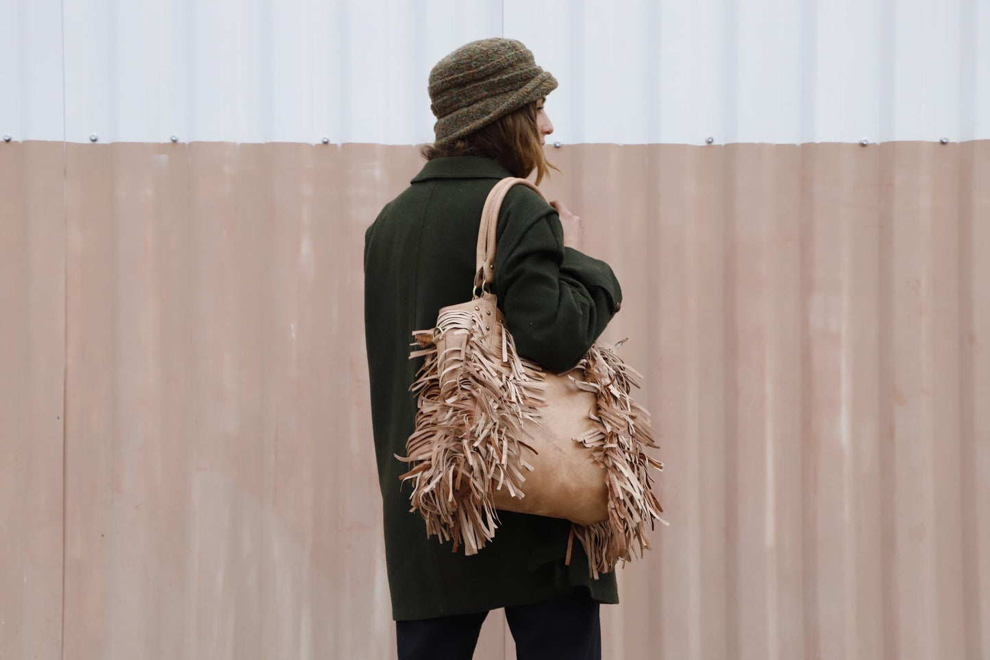 Fringe western crossbody, Leather Fringe crossbody, Fringed tote bag, Boho fringe leather purse, dot studded bag, studded fringe leather bag