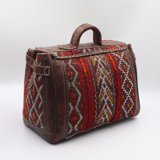 Kilim travel bag, kilim Duffle Bag, Moroccan Leather Kilim duffel Bag, Leather duffle bag, Unisex Kilim Weekender Bag, hipster travel bag