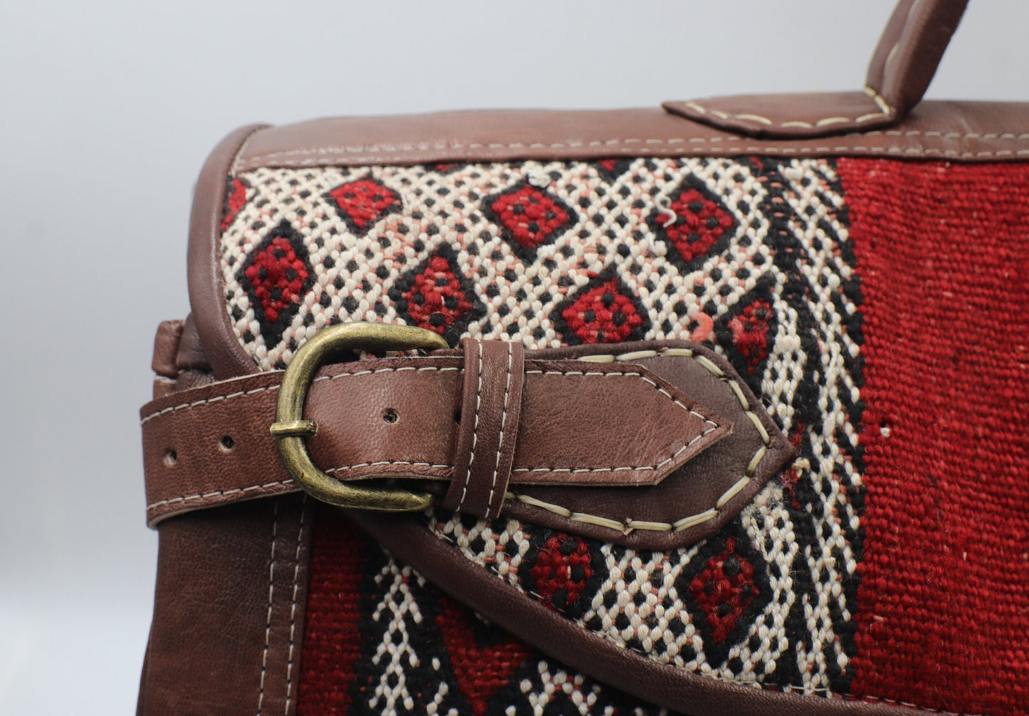 Kilim Travel Bag, Leather Kilim duffle Bag, Moroccan Kilim duffle travel bag, Duffle Bag, Leather duffle bag, Unisex Kilim Weekender Bag