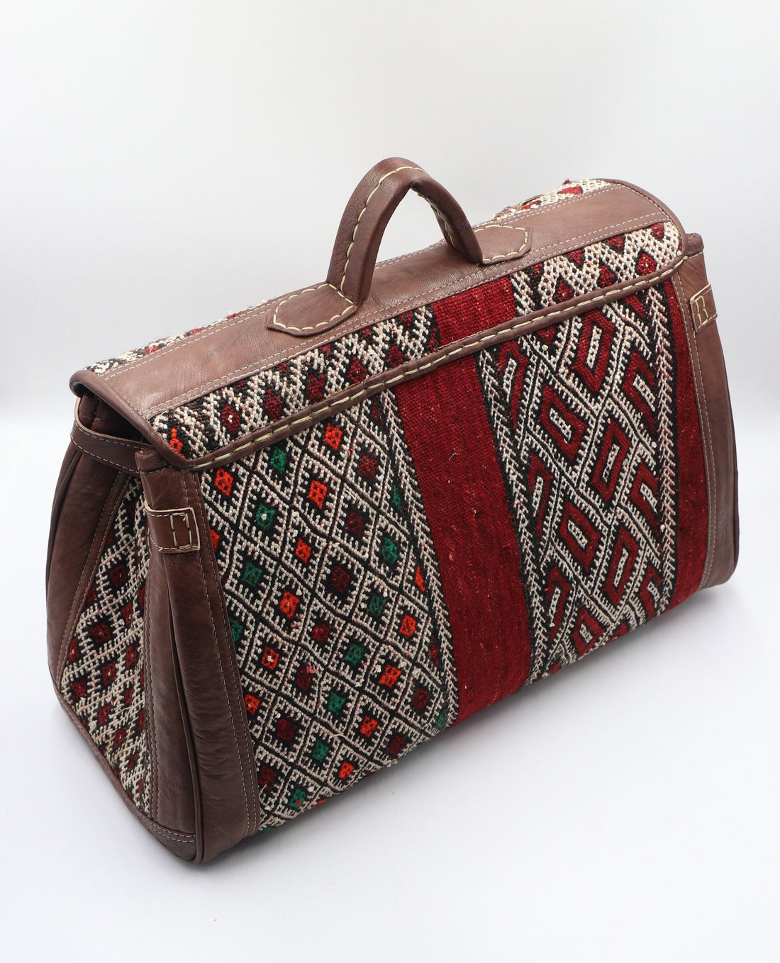 Kilim Travel Bag, Leather Kilim duffle Bag, Moroccan Kilim duffle travel bag, Duffle Bag, Leather duffle bag, Unisex Kilim Weekender Bag