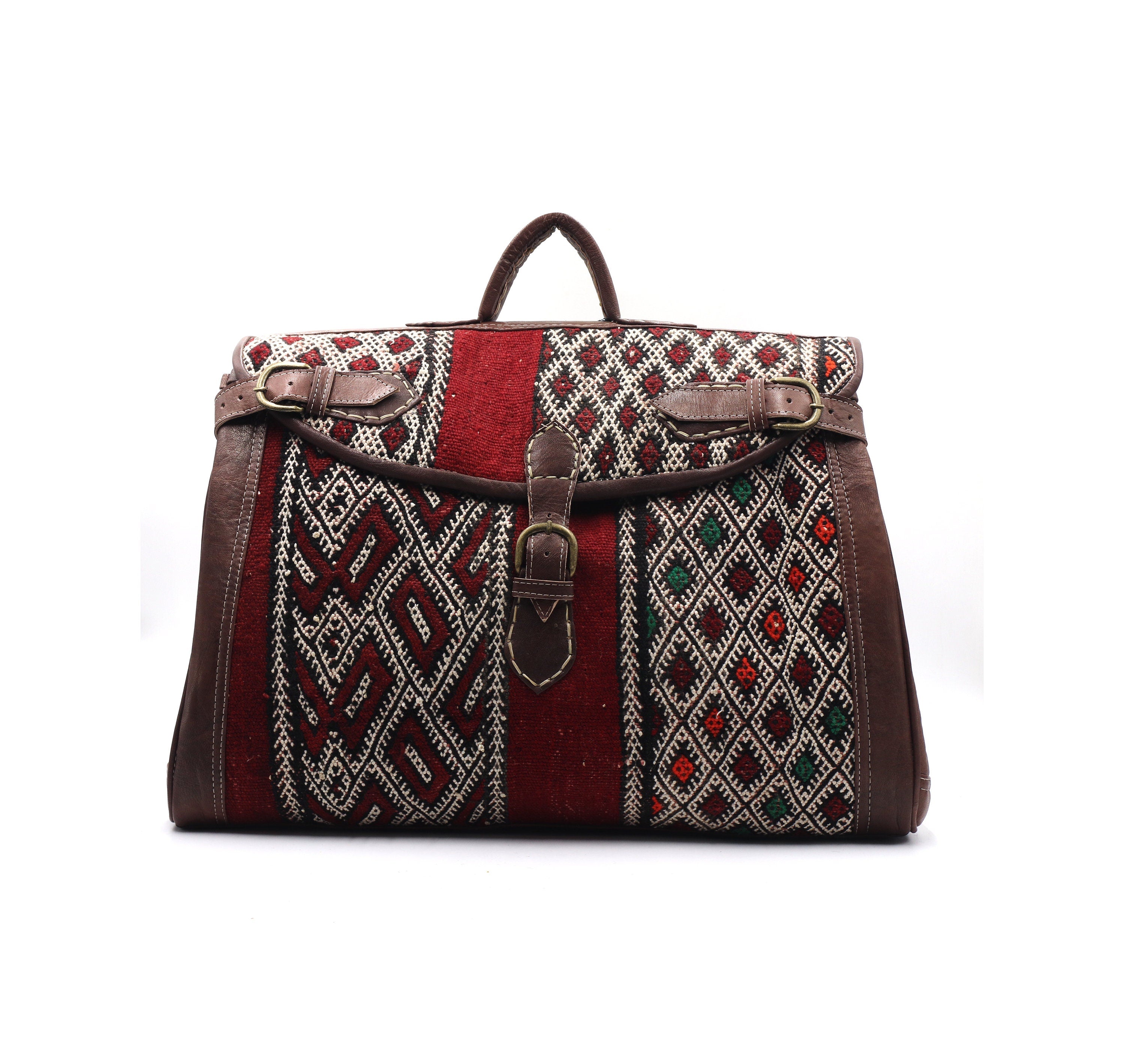 Unisex Kilim Weekender Bag, Kilim duffle travel bag, Moroccan Leather Kilim duffle Bag, Duffle Bag, Leather duffle bag, hipster travel bag