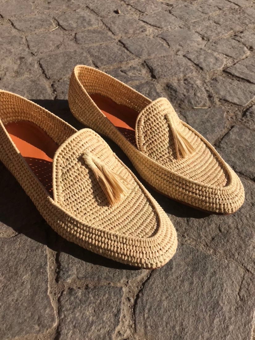 Wedding Raffia shoes for men, Moroccan raffia shoes, Raffia shoes for men, handmade loafer raffia for men, vegan loafer raffia, raffia shoes
