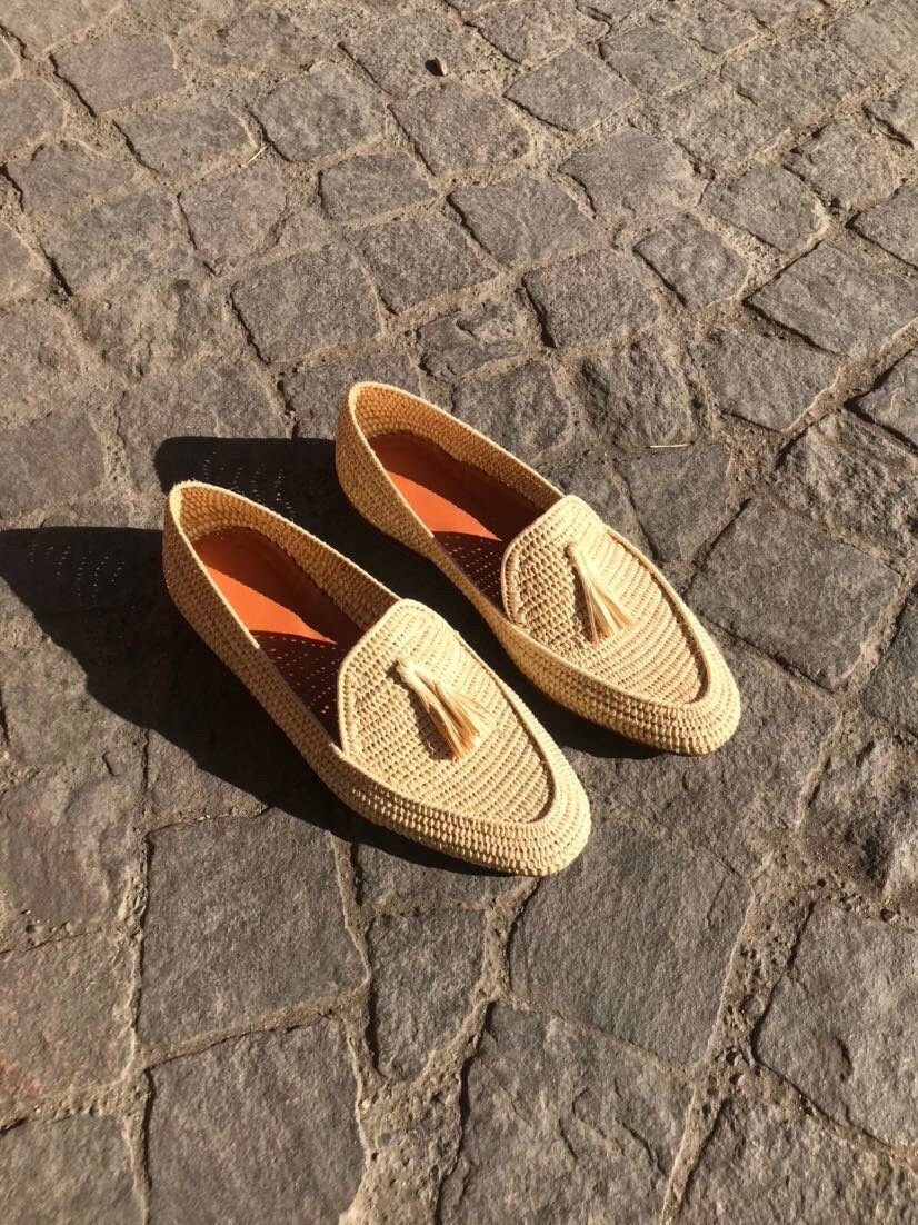 Wedding Raffia shoes for men, Moroccan raffia shoes, Raffia shoes for men, handmade loafer raffia for men, vegan loafer raffia, raffia shoes