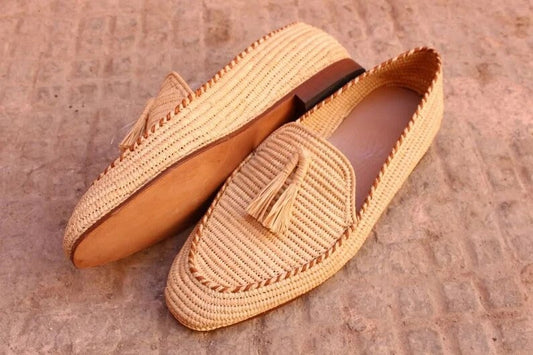 Wedding Raffia shoes for men, Moroccan raffia shoes, Raffia shoes for men, handmade loafer raffia for men, vegan loafer raffia, raffia shoes