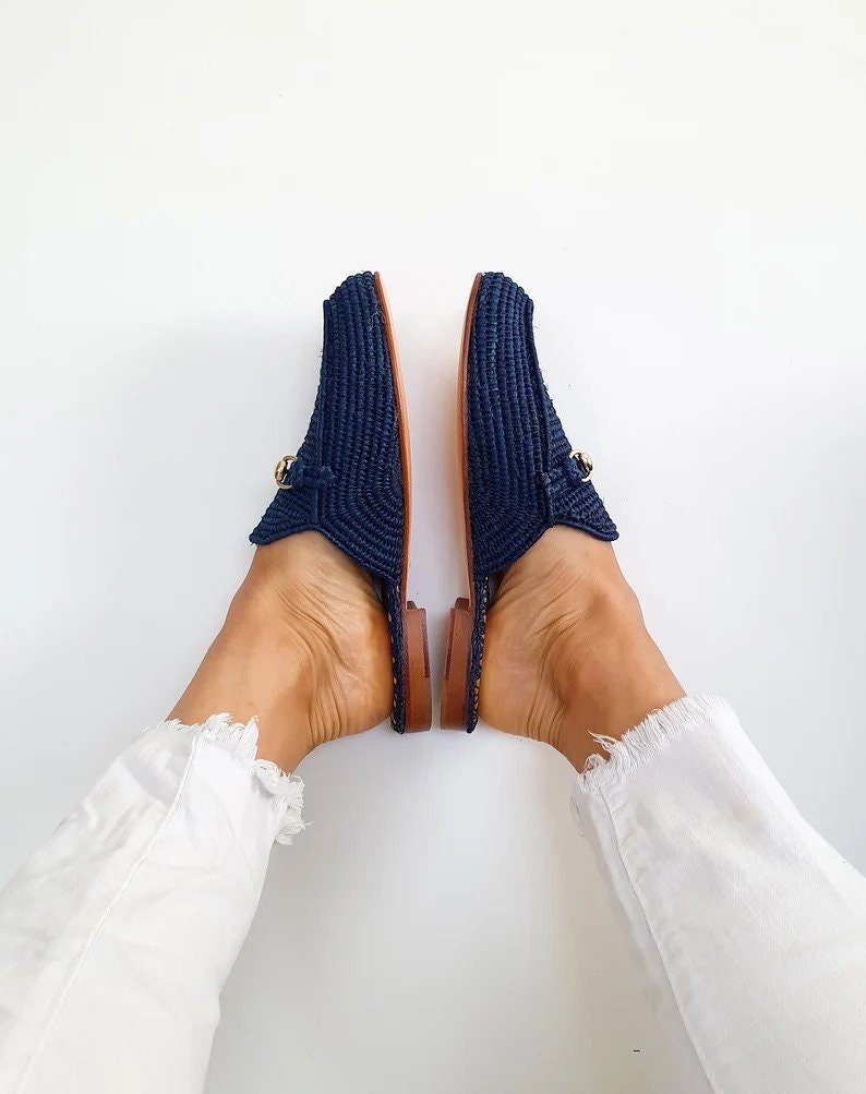 Raffia Mules for women, Vegan raffia mules for women, Raffia mules for women, women raffia slippers, handmade raffia shoes, raffia mules