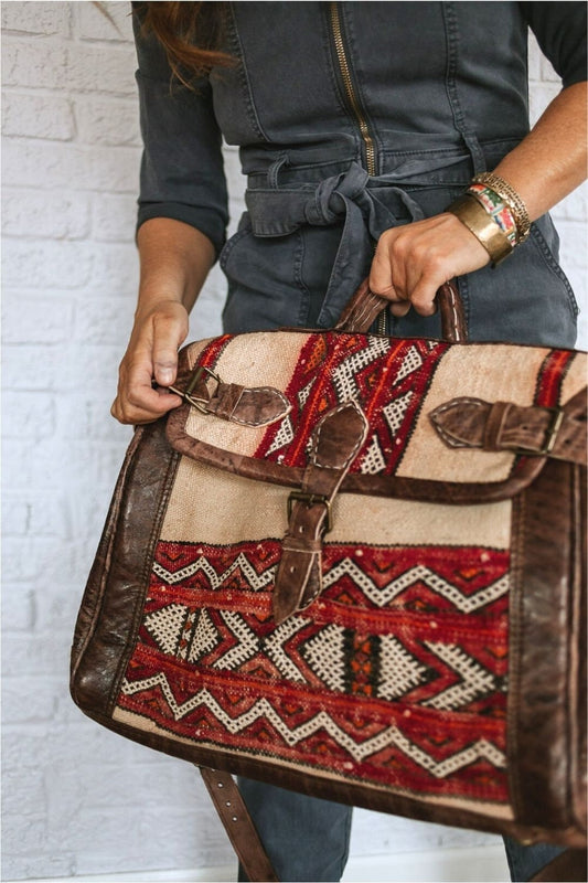 Unisex Kilim Weekender Bag, Kilim duffle travel bag, Moroccan Leather Kilim duffle Bag, Duffle Bag, Leather duffle bag, hipster travel bag