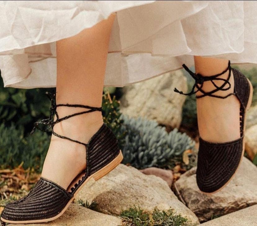 Black raffia mule for women, black Raffia shoes Women, Women summer raffia shoe, raffia mules, raffia oxford, blackraffia slippers for women