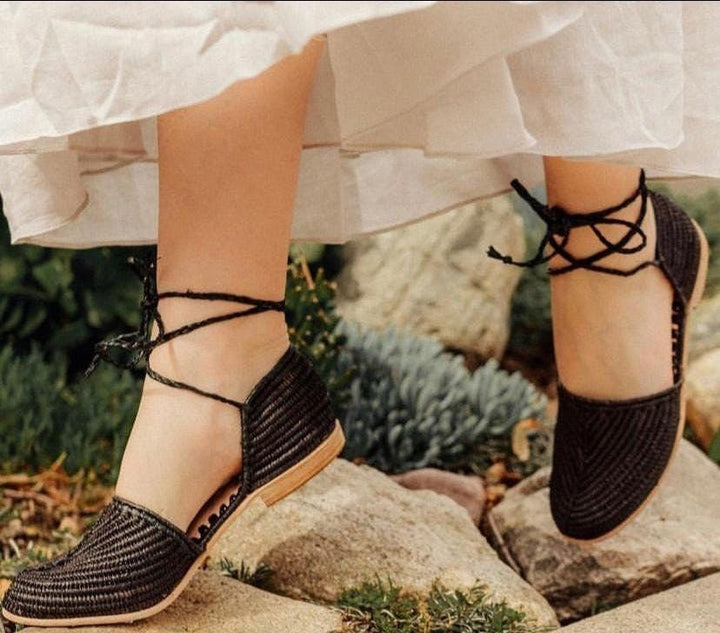 Black raffia mule for women, black Raffia shoes Women, Women summer raffia shoe, raffia mules, raffia oxford, blackraffia slippers for women
