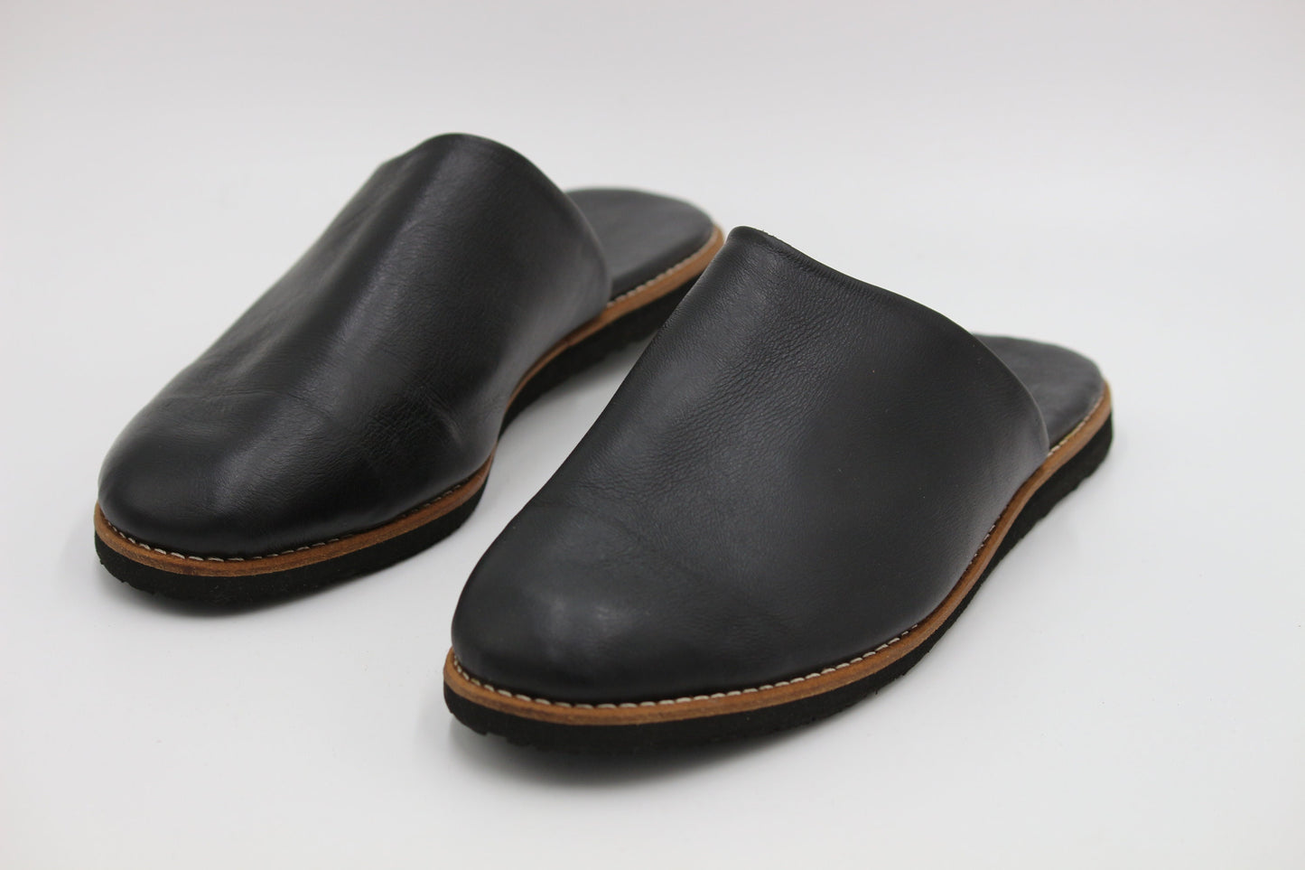 Moroccan leather babouche for men, Men handmade leather slippers, Brown leather Babouche men, Men Leather Clog, Black Leather slippers Men