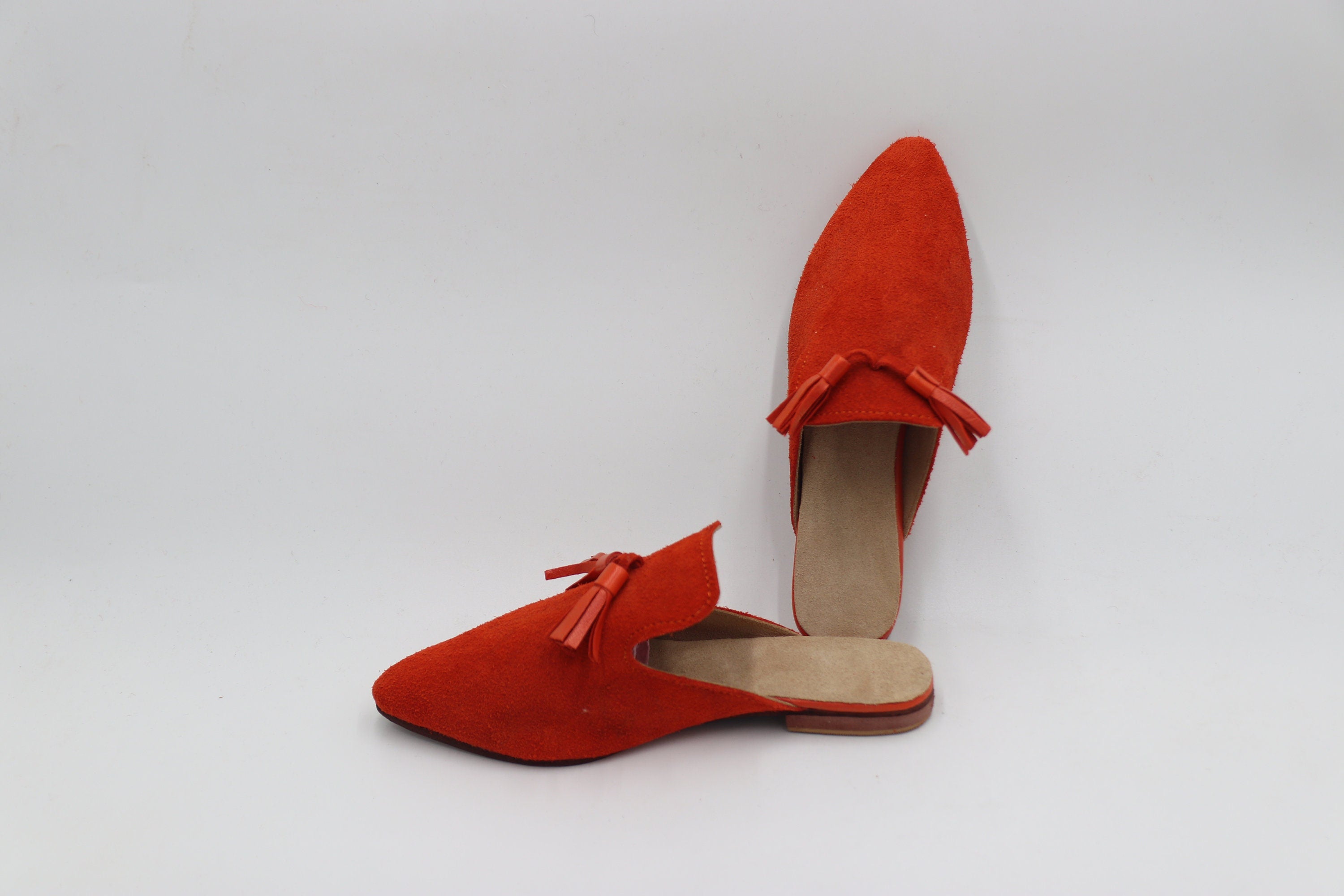 Women's Blue leather Mules, Suede Leather Mule for women, Moroccan Velvet Babouche, Premium Handmade Babouche for her, Women leather Slipper