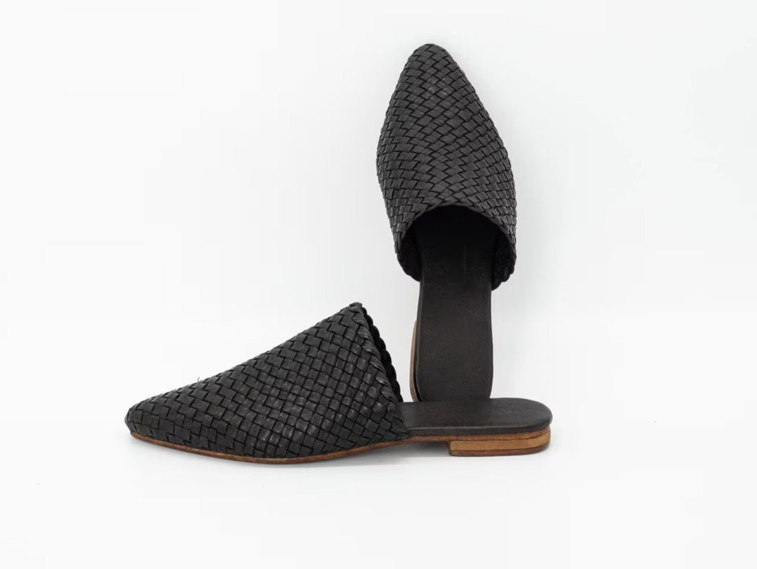 Silver leather BaBouche, Leather Mules women, Moroccan Genuine Leather Babouche, Premium Handmade BaBouche, braided leather Slippers woman
