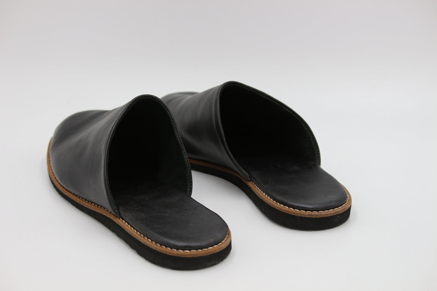 Men Leather Clog, Black Leather slippers Men, Moroccan leather babouche for men, Men handmade leather slippers, Brown leather Babouche men