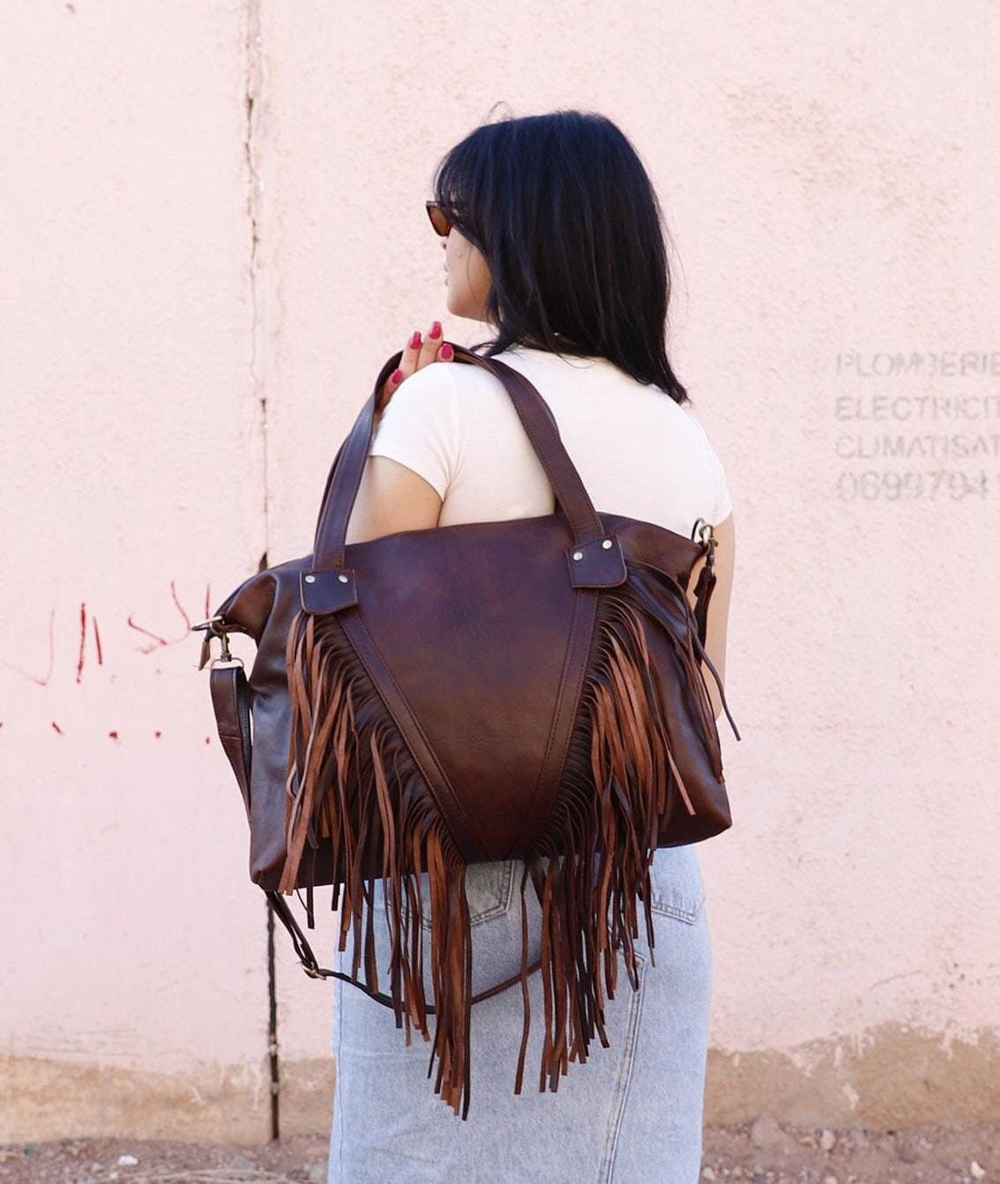 Fringed tote bag, Leather Fringe purse, Fringe western purse, Boho cowgirl bag, fringr boho crossbody bag, leather handbag with fringe