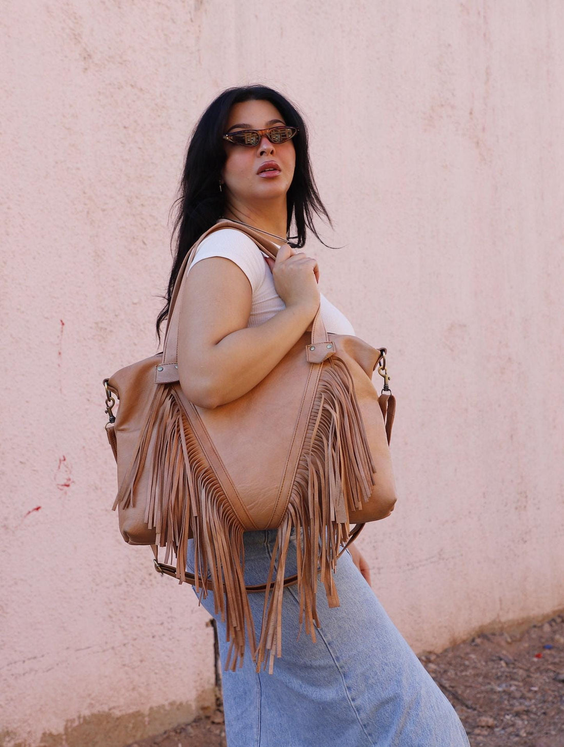 Fringed tote bag, Leather Fringe purse, Fringe western purse, Boho cowgirl bag, fringr boho crossbody bag, leather handbag with fringe