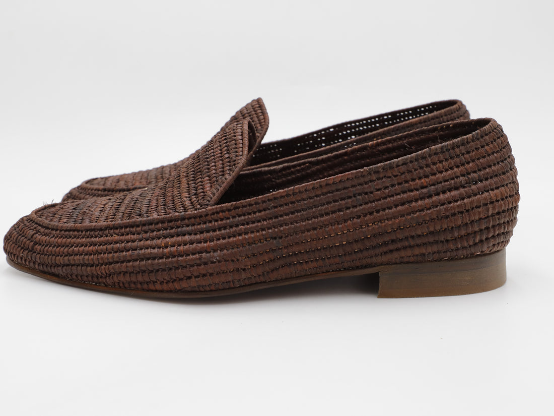 Lightweight men's raffia shoes with flexible sole