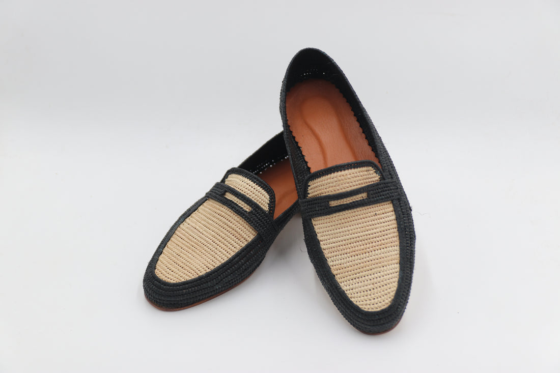 Classic Oxford raffia shoes for men styled with formal summer attire
