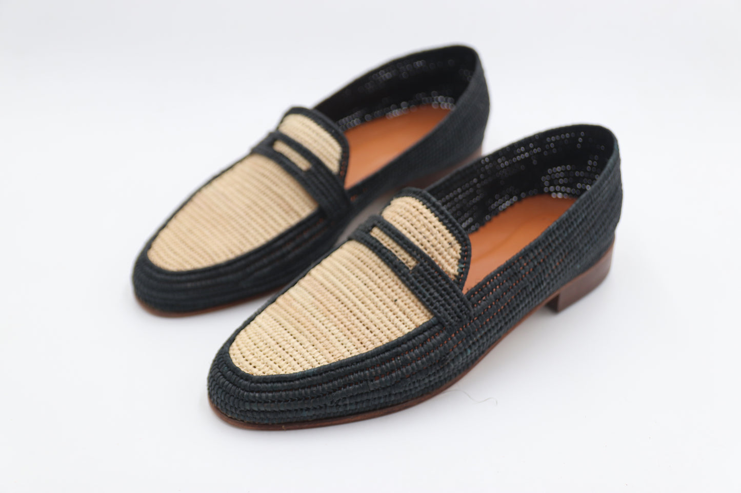 Classic Oxford raffia shoes for men styled with formal summer attire